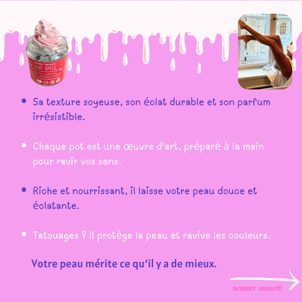 Beurre corporel fouetté Framboise & Vanille – 50 ml
