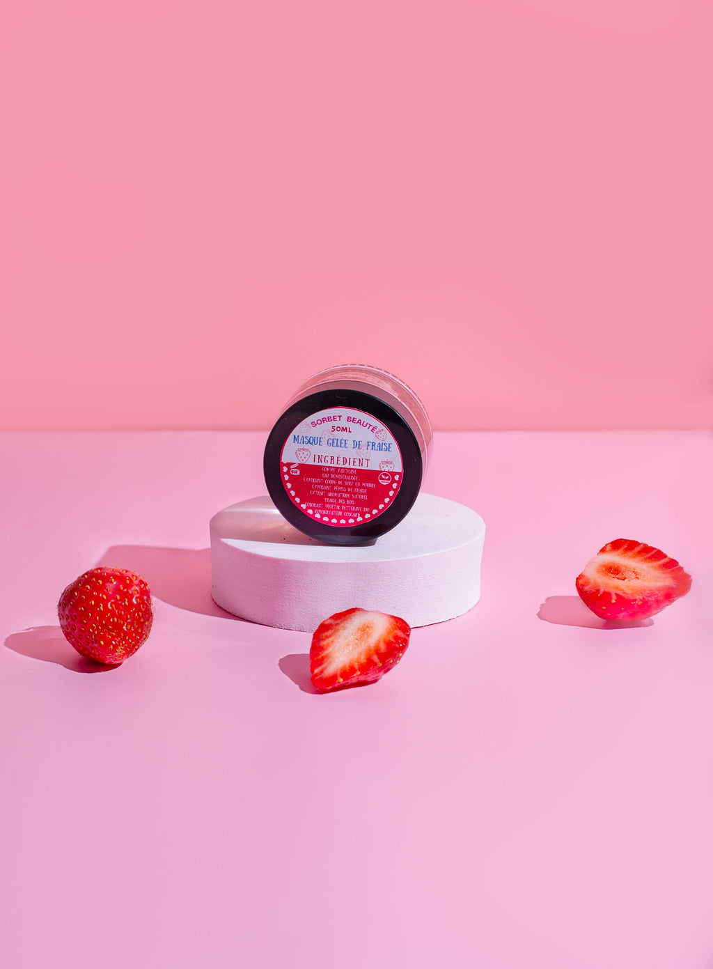 Masque visage gelée fraise hydratant